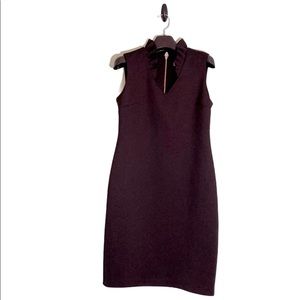 Calvin Klein Black Ruffle Front Sleeveless Dress 8